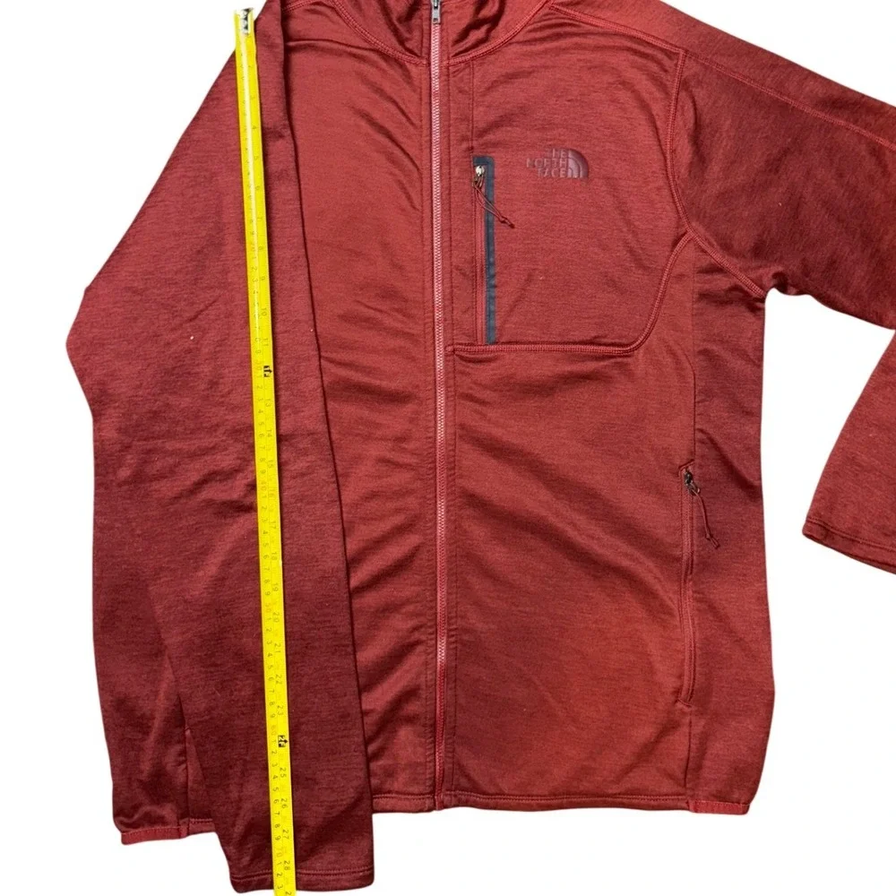 The North Face Mens Full Zip Grid‎ Fleece Jacket Burgundy Red NF0A3SO6 Large